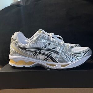 Asics White and Silver Athletic Sneakers